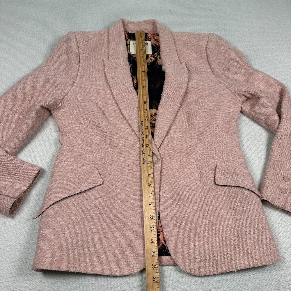 L'Agence‎ Chamberlain Single Breasted Blazer Sz 10 Tweed Boucle Office Pink - Picture 10 of 14
